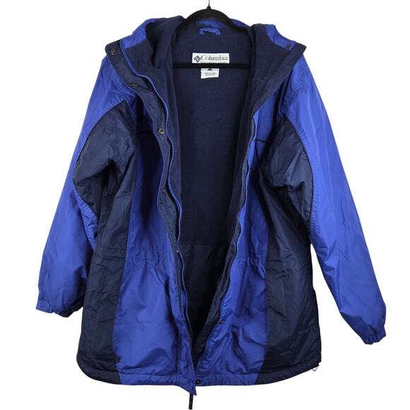 Vintage 90's Columbia Sportswear Blue Fleece Lined Hooded Jacket Women’s Large - Picture 6 of 12